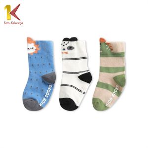 Satu Keluarga Kaos Kaki Anak Animal Sock 3D P378 Kaus kaki Panjang Cute Karakter Hewan Anti Slip