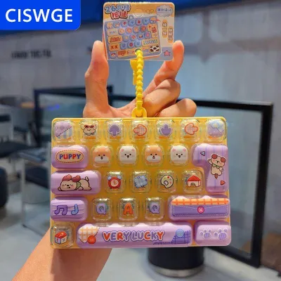 [COD] CISWGE 26 phím Bàn phím Keychain Fidget căng thẳng cứu trợ Clicker xách tay cảm giác đồ chơi cho nhân viên văn phòng lo lắng cứu trợ túi quyến rũ