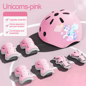 【1-3 Days Delivery】pcs Children Bike Helmet Protective Gear Set Safety Cycling Helmet Knee Pad for Kids Birthday Gift
