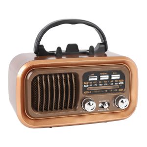 Retro Portable Radio - AM/FM/SW Bluetooth Solar/D Battery/USB-C TF/USB Playback Vintage Sound