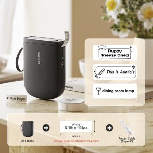 D110/D11 Label Printer Portable Label Maker hine Name Sticker Printer Kitchen Sticker Printer For OfficeHome And School Label Sticker
