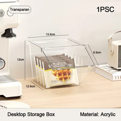 Coffee Capsule and candy Storage Box Acrylic Desktop Organizer With Cover Rack Desktop Storage Box