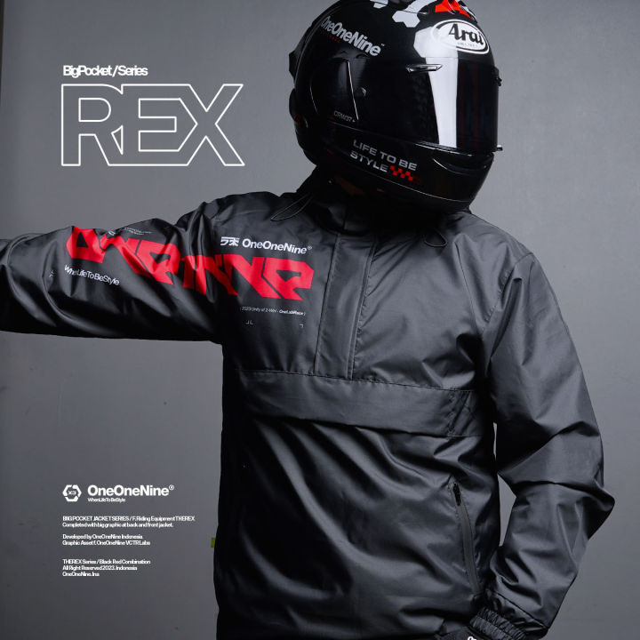 JACKET BIG POCKET REX BLACK RED SERIES KSR ONEONENINE Lazada Indonesia