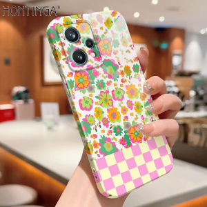 Hontinga All-inclusive Film Casing For Realme 9 Pro+ Pro Plus 5G Realme 7i 7 Pro Realme 8 Pro Case Korean film Phone Case INS Cartoon Flowers Back Casing lens Protector Design Hard Cases Shockproof Shell Full Cover Casing For Girls
