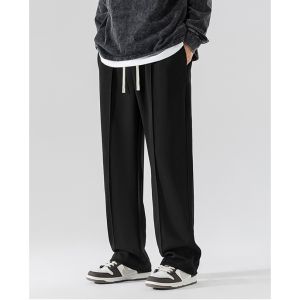 SharpLook Fancy Baggy Mens Pants High-Qualit Sweatpants Korean Grey Trousers Wide Leg Loose Slacks