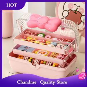 [Chandrae] ชั้นเก็บกิ๊บติดผมหลายชั้นสำหรับเด็กผู้หญิงกล่องเก็บเครื่องประดับที่คาดศีรษะเชือกคาดศีรษะของเด็ก