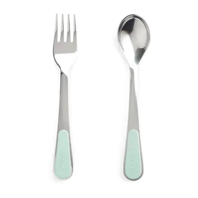 Viida CULI Travel Spoon & TOLI Fork 316 Stainless Steel Cutlery Set (Celadon Green)