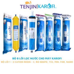 Bộ 8 lõi lọc nước Karofi (12CationT333 RO50 5678) dùng cho máy lọc nước RO Karofi - Hàng chính hãng