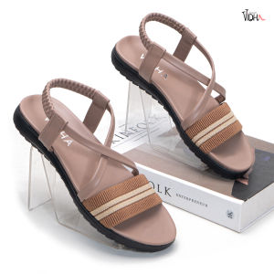 Sandal Wanita Tali Silang Belakang Sonia Sendal Casual Wanita Flat Outsole Karet Comfy DN01