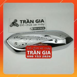 Ốp che pô xe Latte năm 2019-2020-2021-2022-2023-2024 chụp pát bô che ống xả xi inox crom - phụ kiện trang trí Yamaha