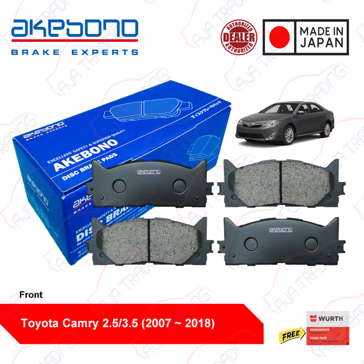 Akebono ProACT Front Ceramic Brake Pad Set With Hardware For Toyota Camry 2002-06