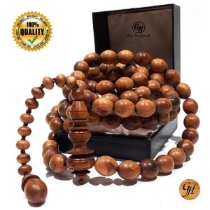 Tasbih kayu LANGKA SETIGI WULUNG /SANTEKI Coklat NATURAL
