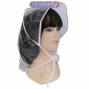Heabety 1 chiếc mũ đi mưa kiểu tóc bảo vệ nắp ca-pô nhựa cho phụ nữ và phụ nữ trong suốt