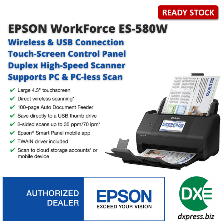 Epson Workforce Es 580w Wireless High Speed Duplex Document Scanner Es 580wes580w Lazada 8268