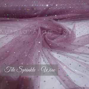Kain Tile Tulle Gliter Sprinkle Tile Diamond Halus 170 cm per ROLL Gulungan 45m atau 50yard