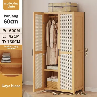 E-TIFE Lemari Pakaian Kayu Lemari Baby Lemari Pakaian Minimalis Lemari Baju Gantung Akrilik Tertutup 120CM/90CM