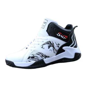 Korean Fashion Basketball Shoes For Men Cushioning Sports Running Shoes High Cut Casual Shoes#q3