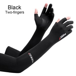 Ice Sleeves Arm Sleeve Five-fingers Ice Arm Sleeves Sun Protective Breathable Arm Warmer Outdoor Sport Riding Running Cool Silk Arm Sleeve Cooling Arm Sleeves Cover Women Men Sports Running UV Sun Protection Gloves