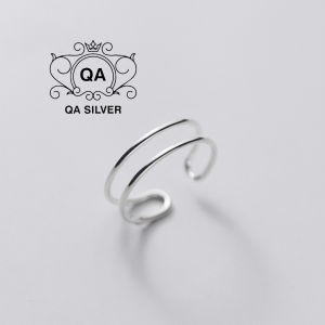 Nhẫn bạc 925 hai tầng nam nữ trơn mảnh tối giản 2 kiểu S925 LAYER QA SILVER Ring RI191202