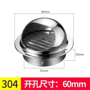 304 thép không gỉ mui xe phạm vi mui xe ống xả bên ngoài tường thông gió Outlet ngoài trời Windproof Bìa rainproof khe thoát khí