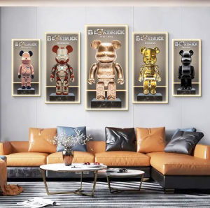 Tranh treo tường tráng gương gấu kaw bear brick hiện đạidecor trang trí mọi không gian