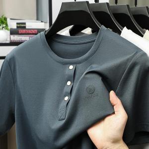 JANE173 Brand New Arrivals 2026 Summer Mens T-shirts Smart Casual Short Sleeve Solid Color O-neck T Shirt for Man Size 4XL