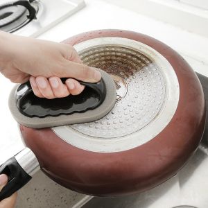 With Handle Nano Emery Sponge Wipe Magic Sponge Wipe Kitchen Decontamination Cleaning Brush Bowl Pot Brush (READY STOCK)