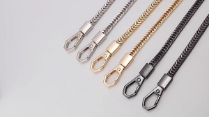 Luxury Small Handbag Snake Shape Bone Chain Cross-span Metal Covered Chain Replace Womens Bag Straps Replacement