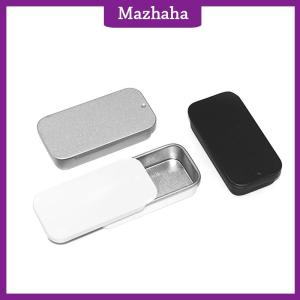 Mazhaha Metal Rectangular Empty Mini Tin Box Tinplate Push Candy Cases Storage Box