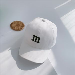 Letter M Embroidered Baby Baseball Cap Solid Color Snapback Hat Spring Casual Toddler Sun Hat