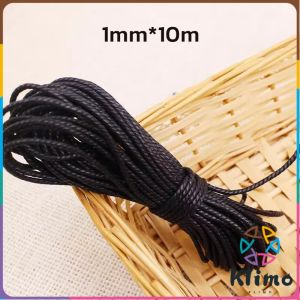 Klimo 10m Leather Line Waxed Cord Cotton Thread String Strap Necklace Rope For Making DIY Bracelet Supplie