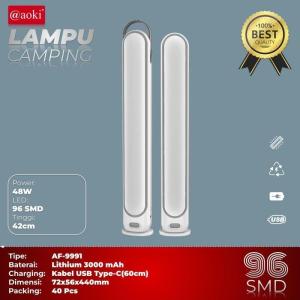 Lampu Emergency Gantung Camping Lamp Lampu Darurat Lampu Taman Lampu Belajar Lampu Multifungsi 48 Watt Aoki Ak-9991