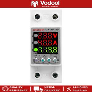 【Vktech】 220V 40/63A Adjustable Over Under Voltage Protective Device Din Rail Relay Protector Current Protection Limit