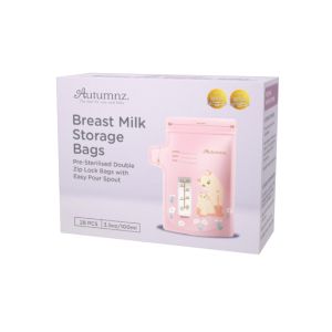 Autumnz Double Zip-Lock Breastmilk Storage Bag (28 bags) THERMAL SENSOR Non Thermal & Animal Land - 3.5oz/5oz/6oz/8oz *SUPERBRANDS AWARD*