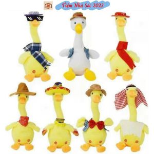 Đồ Chơi Vịt Bông Biết Nhảy Múa Biết Hát Nhại Giọng Nói Của Bé Có Đèn Led Sạc USB Hottrend Quà Tặng Độc Lạ-Tiệm Nhà Sóc 2023