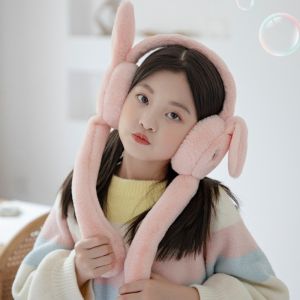 DAMONJ Rabbit Plush Earmuffs Cartoon Imitation Fur Ear Comfortable Windproof Ear Cover Female