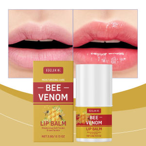 EELHOE Bee Venom Lip Balm Lightweight non-sticky portable moisturizing hydrating double care before makeup and at night long-lasting hydration lip care