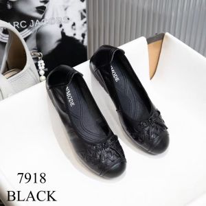 BRAND NEW (J) Sepatu Flat Kulit real Wanita Import W7918 Sepatu Kerja Wanita Kekinian Import Kulit real Kasual dan Formal (+Box)