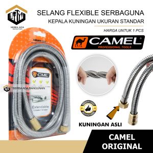 Selang Shower Fleksibel Flexible Ujung Kuningan - CAMEL 150MM 1.5M 15 Meter / Selang Fleksibel Flexible Stainless Camel / Selang Shower Fleksibel 1.5M Camel / Camel Selang Shower Flexible Stainless Kuningan 1.5 M Shower Hose