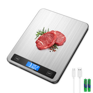 Brifit 20kg/1g Kitchen Scale Stainless Steel Weighing Scale Food Scale Usb Rechargeable Smart Cooking Scale 5 Weighing Units Tare Function Waterproof Lcd Electronic Scale Suitable For Home Cooking Baking Shop