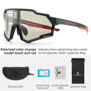 ROCKBROS Inteligent Discoloration Cycling Glasses Upgrade Polarized UV Protection Bicycle Photochromic Sunglasses Crystal Lens Lightweight Bike Shades