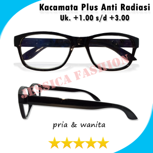 Kacamata Plus Ready Ukuran +1.00 s/d +3.00 Di Lengkapi Lensa Antiradiasi Full Frame Tebal Ringan Cocok Untuk Pria Wanita - ADA BOX