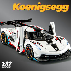 【RUM】1:32 Scale Koenigsegg Jesko Alloy Car Model Light & Sound Effect Diecast Car Toys for Boys Birthday Gift Kids Toys Car Collection