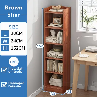 Serene 3/4/5/6 Tier Bookshelf Bookcase Display Rack White Utility Shelf Storage Rack Book Cabinet
