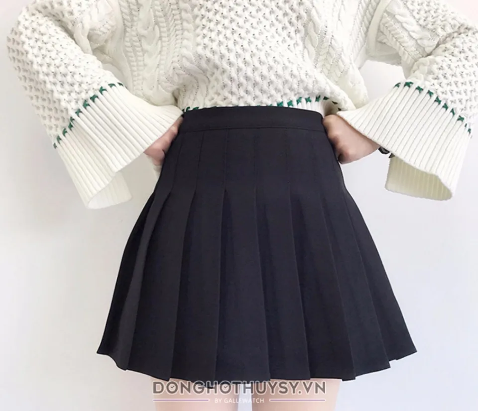 Mua Chân váy xoè xếp ly tennis skirt - ngắn -lưng cao, đen, nâu trắng - vải  đẹp tuyết mưa cao cấp dễ thương cá tính - Yeep