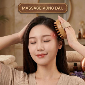 Lược Massage Cơ Thể Bằng Gỗ Đệm Khí Cao Cấp Bàn Chải Massage Gỗ Sồi Massage Boy Eo Bụng PVN10198