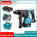 Makita Impact Hammer DHR242 18V LXT 24mm Rotary Hammer Concrete body only electric hammer impact drill rechargeable Brushless Cordless 24mm Rotary Hammer Rechargeable Electric Drill Power Tools(with 2 batteries + charger). 