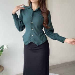 BRIEE FASHION - SHANJU BLOUSE TALI BELAKANG / HALINKA SHIRT KEMEJA KANCING KANTOR -PN