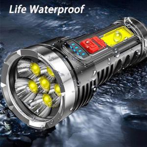 ultrafire flashlight super bright torch light led flashlight Flash light police 6 Core led flashlight 4 modes cob light emergency light rechargeable home flashlight Powerful rechargeable torch light work light led torchlight powerful