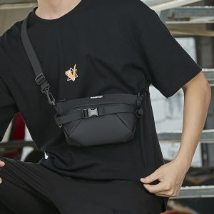 Mens Sling Bag Fashion Nylon Mini Messenger Bag Black